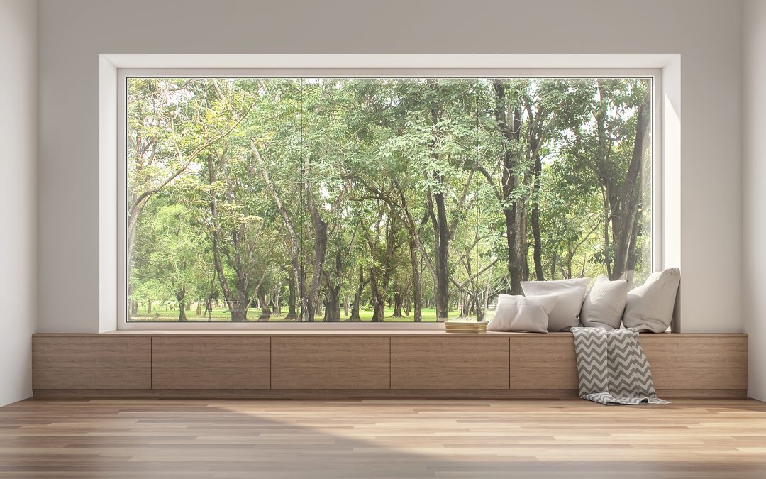 Side,Window,Seat,3d,Render.there,Are,White,Room,wood,Seat,decorate,With